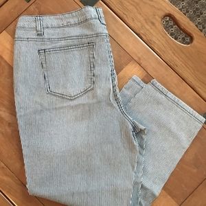 Railroad Stripe Cropped Jeans